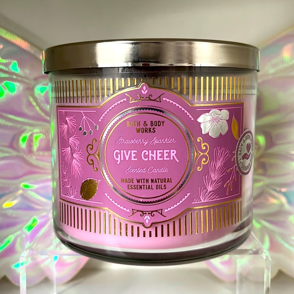 Bath And Body Works 3wickcandle Strawberry Sparkler